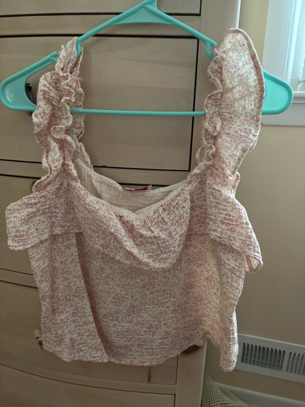 Ruffled Floral Crop Top